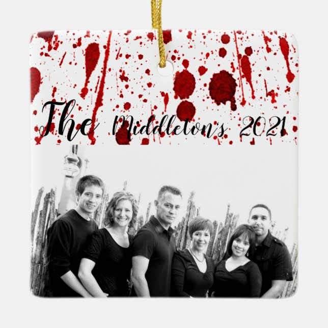 Personalized XMAS Ornament Blood Splatter Vampire (Front)