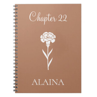 Personalized Year Carnation January Birth Flower Notebook