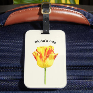 Personalized Yellow and red tulip  Luggage Tag