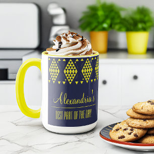 Personalized Yellow Geometric Triangles Mug
