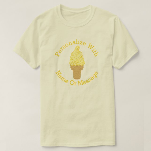 PERSONALIZED Yellow Ice Cream Cone T-Shirt (Design Front)