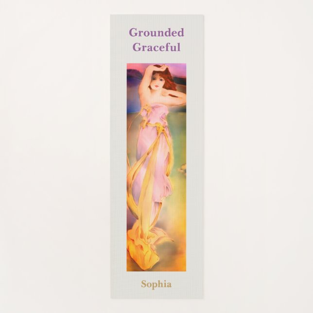 Personalized Yoga Mat | Grounded Graceful Goddess  (Front)