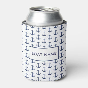Personalized Your boat Name Nautical Anchor Can Cooler