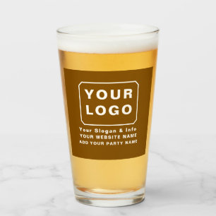 PERSONALIZED YOUR LOGO NAME CUSTOM TEXT BEER GLASS