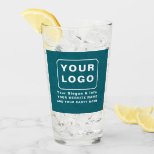 PERSONALIZED YOUR LOGO NAME CUSTOM TEXT BEER GLASS