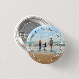 Personalized Your Photo Button Gift Custom Text