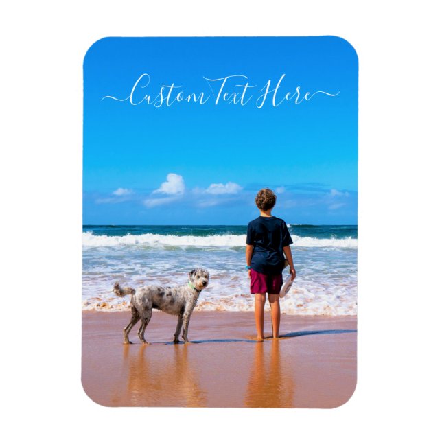 Personalized Your Photo Magnet with Custom Text (Vertical)