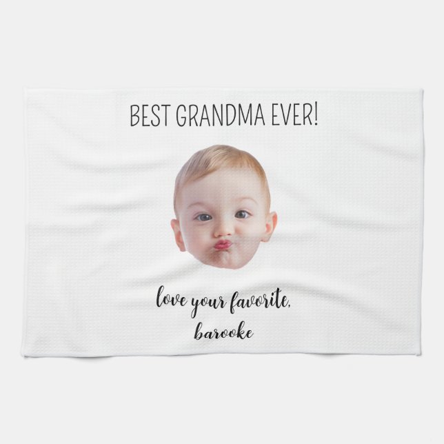 Personalized Your Photo & Text Mother’s Day Birth Tea Towel (Horizontal)