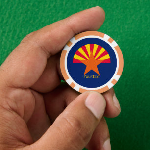 Personalized Your Text Arizona State Flag on a Poker Chips