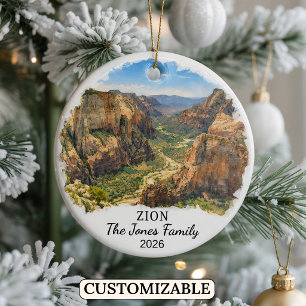 Personalized Zion National Park Ornament, Utah Ceramic Ornament