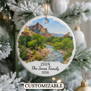 Personalized Zion National Park Ornament, Utah Ceramic Ornament