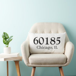 Personalized Zip Code housewarming present         Lumbar Cushion