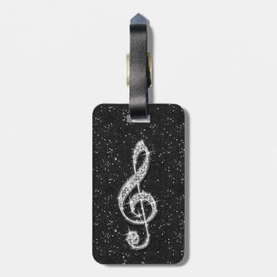 Personalizedd Glitzy Sparkly Diamond Music Note Luggage Tag