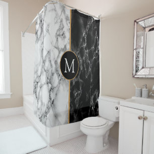 PersonalizedMonogram Marble Shower Curtain