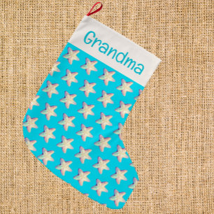 PersonalizedTropical Sparkling Starfish Christmas  Large Christmas Stocking
