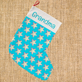 PersonalizedTropical Sparkling Starfish Christmas Large Christmas Stocking