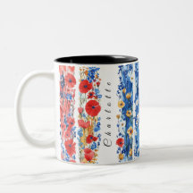 personalizedwildflowersmug red blue