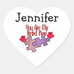 PersonalizeYou Are My Perfect Piece Heart Sticker