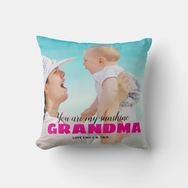Personalzed Photo Keepsake GRANDMA Gift Cushion (Front)