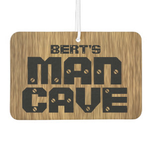 Personalzied Man Cave Wood Grain Car Air Freshener