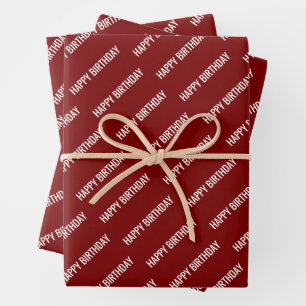 PERSONALZIED NAME STYLISH MODERN HAPPY BIRTHDAY WRAPPING PAPER SHEET