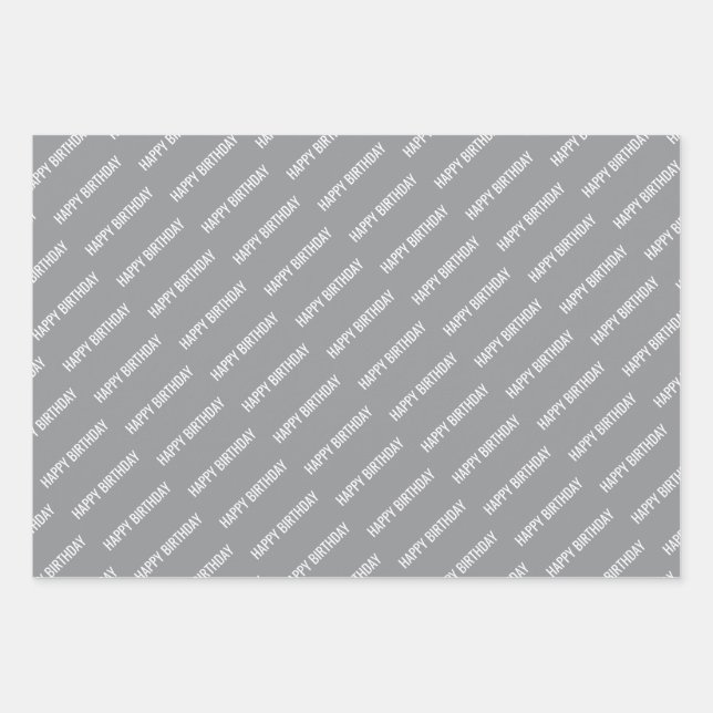 PERSONALZIED NAME STYLISH MODERN HAPPY BIRTHDAY  WRAPPING PAPER SHEET (Front 2)