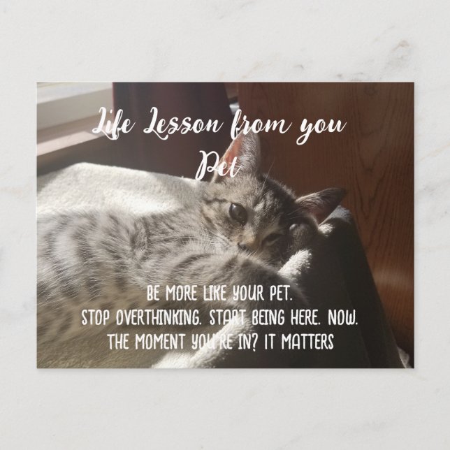 Personalzied Stop Overthinking Life Lesson Card  (Front)