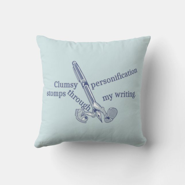 Personification Funny Creative Writing Cushion (Back)