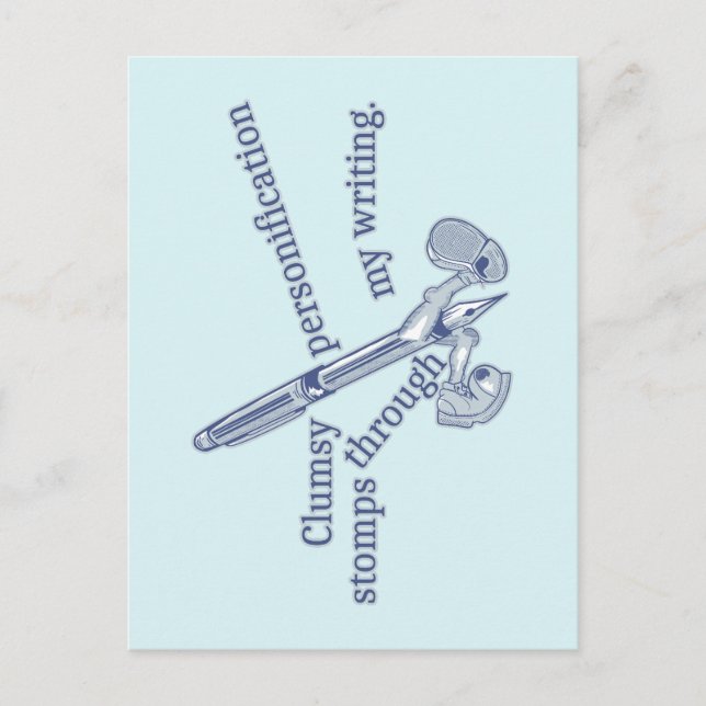 Personification Funny Creative Writing Postcard (Front)