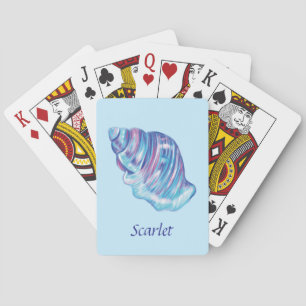 Personilized rainbow ocean seashell illustration playing cards