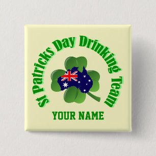 Personlalized Irish Australian St Patrick's day 15 Cm Square Badge