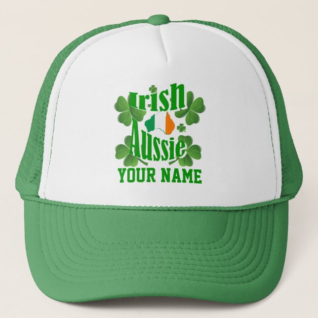 Personlalized  Irish Australian St Patrick's day Trucker Hat (Front)