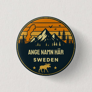 Personligt ortnamn Sverige runt design 3 Cm Round Badge