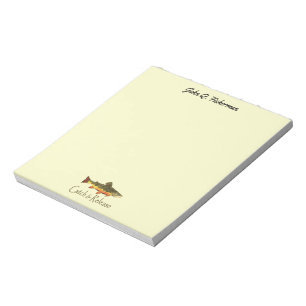 Personlized Catch & Release Brook Trout Fly Fish Notepad