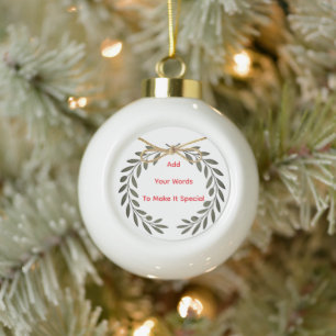 Personlized  ceramic ball christmas ornament