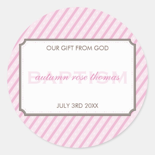 PERSONLIZED EVENT STICKER :: candy stripes 1 (Front)