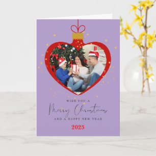 Personlized Photo and text Merry christmas & Happy Card