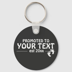 Personlized Promoted to daddy mummy grandpa family Key Ring