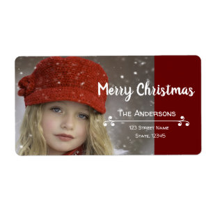 Personnable Christmas Snowflakes Label Easy Edit