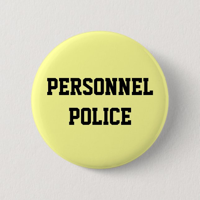 Personnel Police - Human Resources Department 6 Cm Round Badge (Front)