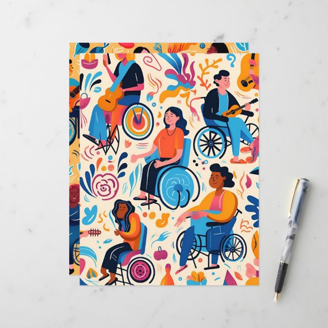 Persons With Disabilities Scrapbook Paper (Front/Back In Situ)