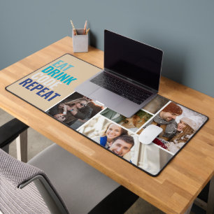 Personslised Photo Collage & Text Desk Mat