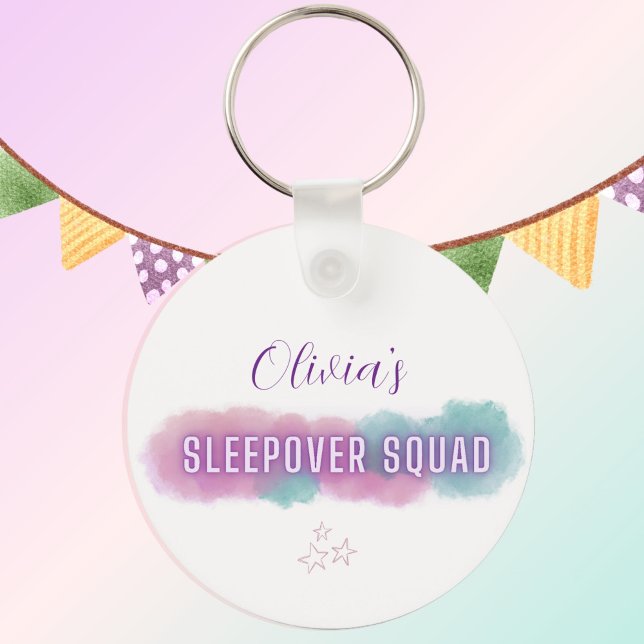Personzalised 'Sleepover Squad' | pretty pastel   Key Ring (Creator Uploaded)