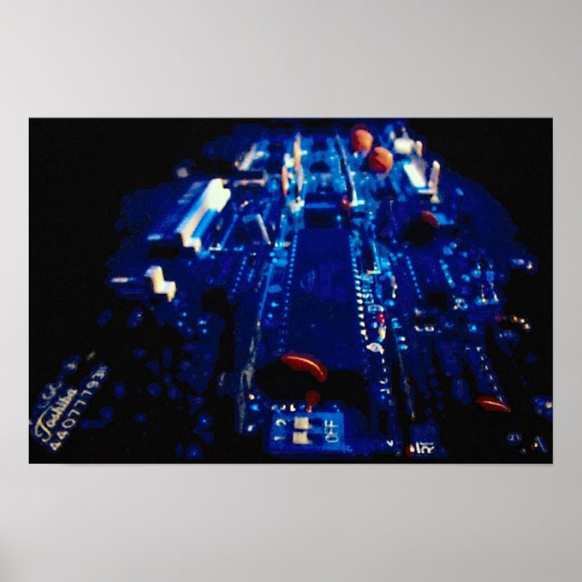 Perspective blue circuit board poster (Front)