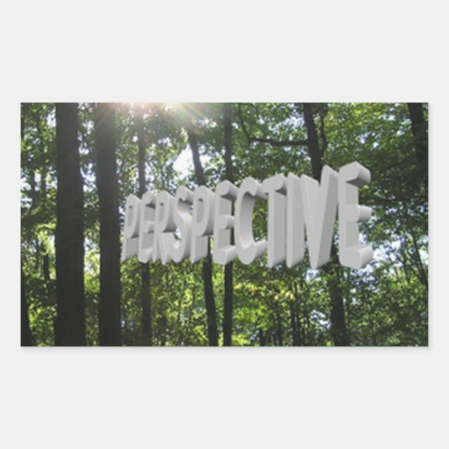 Perspective Motivational Sun Through Trees Rectangular Sticker (Front)