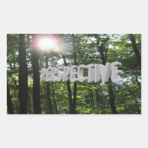 Perspective Motivational Sun Through Trees Rectangular Sticker