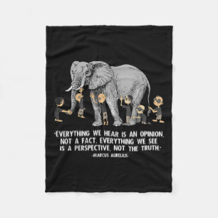 Perspective Quote Marcus Aurelius Elephant Illustr Fleece Blanket