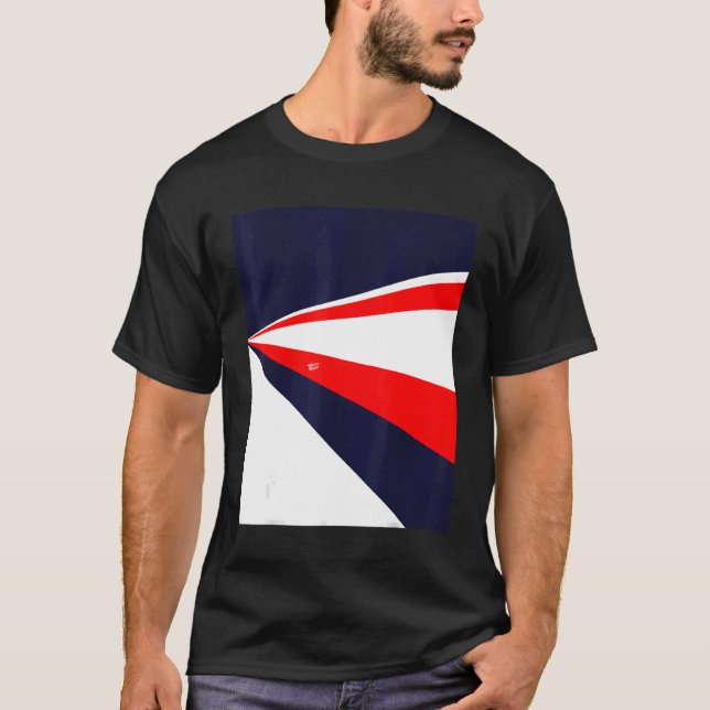 Perspective retro design red white blue T-Shirt (Front)