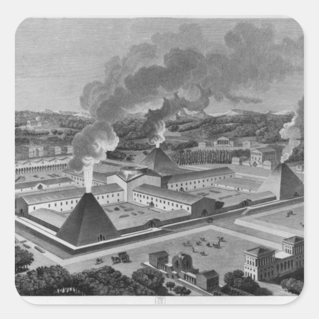 Perspective view of a canon forge square sticker (Front)