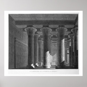 Perspective view of the portico interior, Esne (La Poster